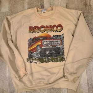 Junk Food Ford Bronco Graphic Beige Crewneck Sweater
